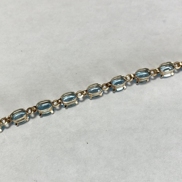 Natural Swiss blue topaz, tennis bracelet - Picture 6 of 7